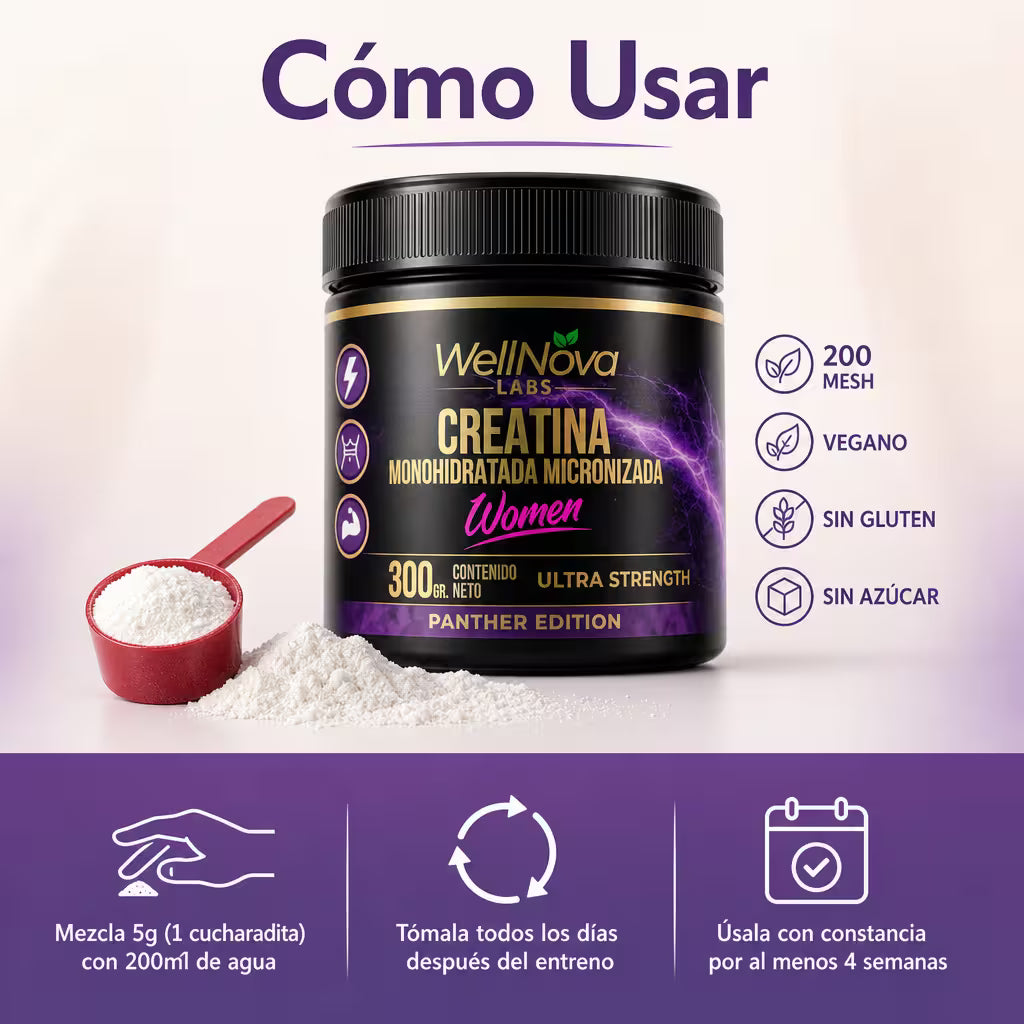 Creatina Monohidratada – Fuerza y Energía Femenina