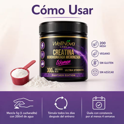 Creatina Monohidratada – Fuerza y Energía Femenina