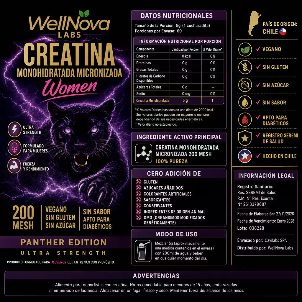 Creatina Monohidratada – Fuerza y Energía Femenina