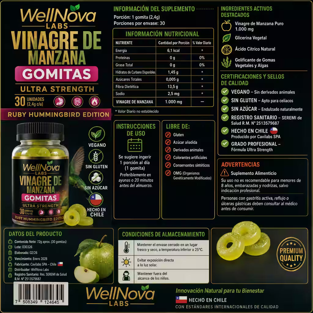 Vinagre de Manzana en Gomitas – Metabolismo y Energía