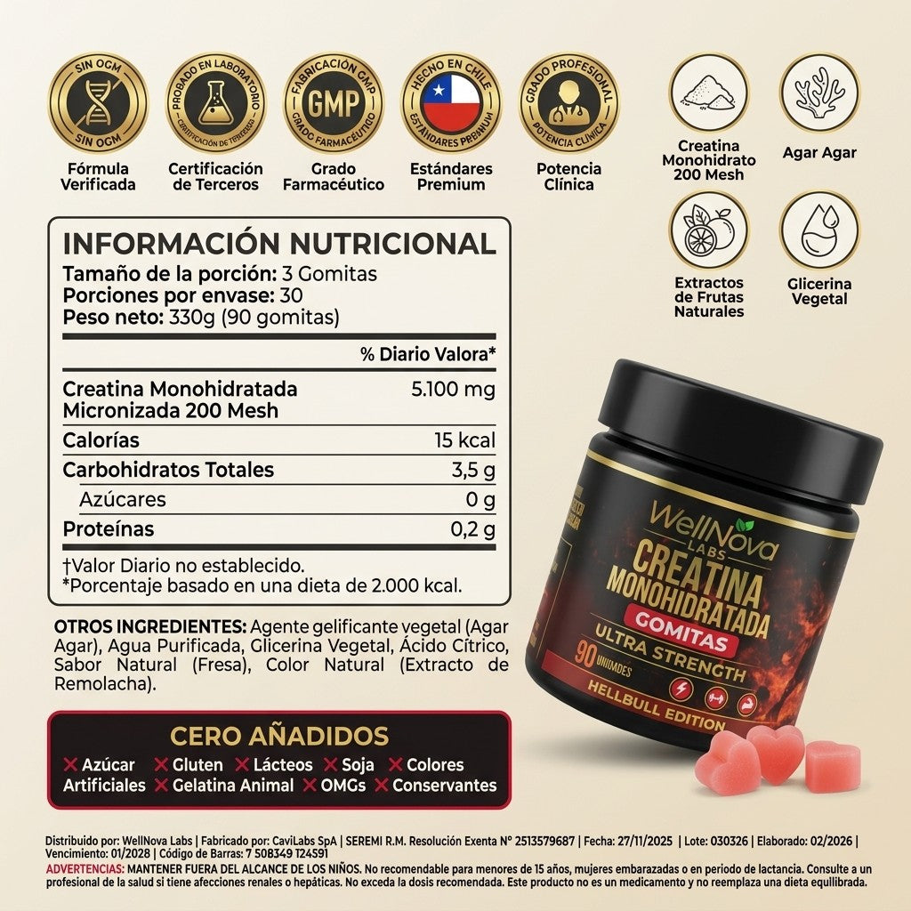 WellNova® Creatina en Gomitas